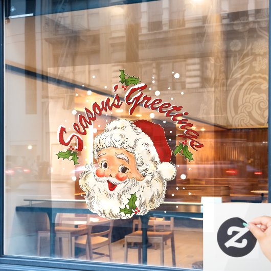 Vintage Santa No 1 Fensteraufkleber (Café-Fenster)