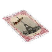 Vintage Santa over Paris Christmas Magnet (Rechte Seite)