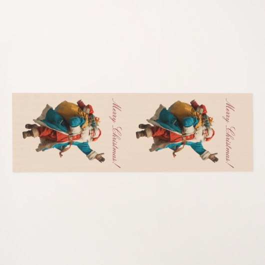 Vintage Santa Personalized Christmas Design Yogamatte (Rückseite (Horizontal))