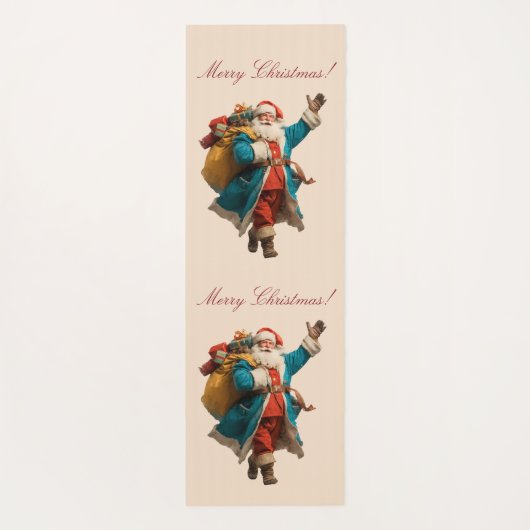 Vintage Santa Personalized Christmas Design Yogamatte (Rückseite)