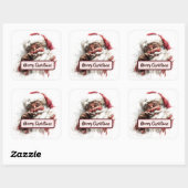 Vintage Santa Photo & Merry Christmas Sticker (Blatt)