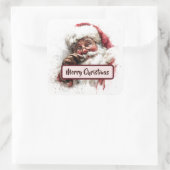 Vintage Santa Photo & Merry Christmas Sticker (Tasche)