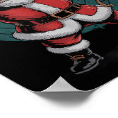 Vintage Santa Playing Archery Retro Christmas Holi Poster (Ecke)