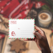 Vintage Santa Postage Briefmarke Rotes Grün Weihna