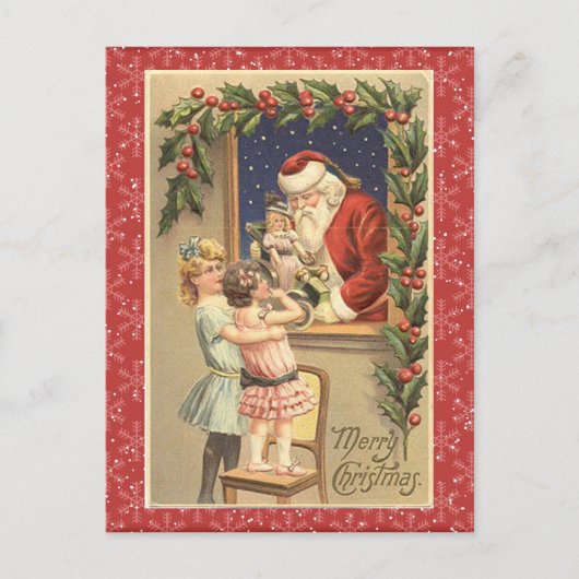Vintage Santa Postkarte (Vorderseite)