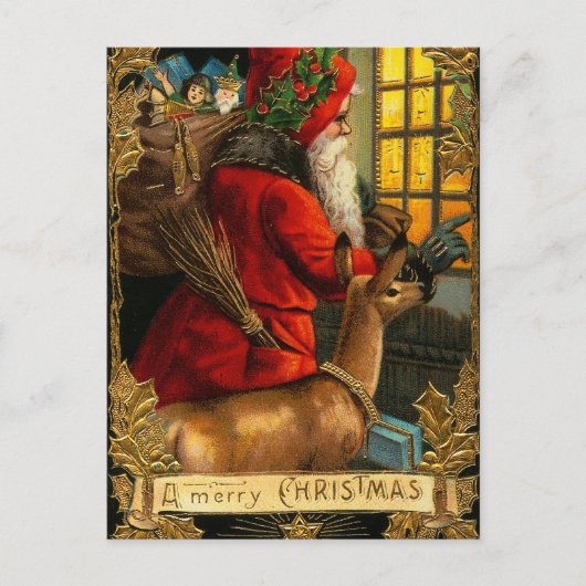 Vintage Santa Postkarte (Vorderseite)
