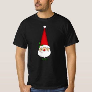 Vintage Santa Red Cone Hat Christmas Dark T-Shirt
