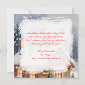 Vintage Santa & Reindeer Personalized Christmas Feiertagskarte (Rückseite)