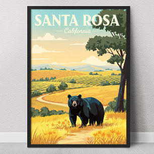 Vintage Santa Rosa Kalifornien Poster