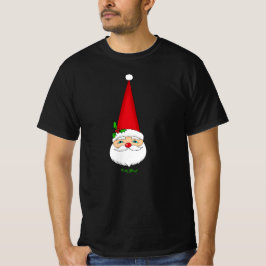 Vintage-Santa-Rot-Kegel-Hut-Weihnachten-Dunkles-T- T-Shirt