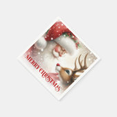 Vintage Santa Rudolph Classic Xmas Napkins Serviette (Ecke)