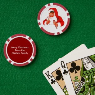 Vintage Santa sagt Pst - leise personalisierte Nac Pokerchips