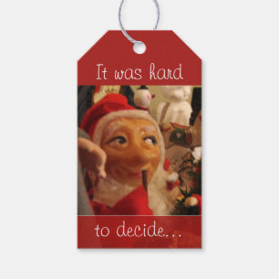 Vintage Santa Saison Tags schwer zu entscheiden Geschenkanhänger