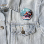 Vintage Santa Schlitten Druck Button (Beispiel)