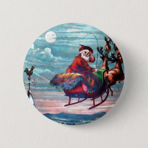 Vintage Santa Schlitten Druck Button