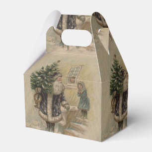 Vintage Santa Schnee Weihnachtsbaum Geschenkschachtel