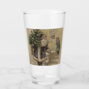 Vintage Santa Schnee Weihnachtsbaum Glas