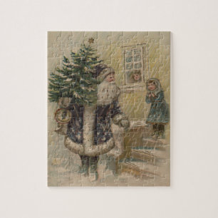 Vintage Santa Schnee Weihnachtsbaum Puzzle