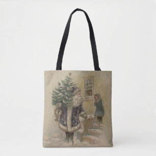 Vintage Santa Schnee Weihnachtsbaum Tasche