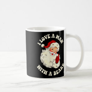 Vintage Santa Spaß Retro Ich liebe einen Mann mit Kaffeetasse