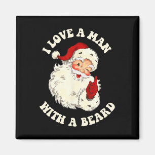 Vintage Santa Spaß Retro Ich Liebe Einen Mann Mit Magnet