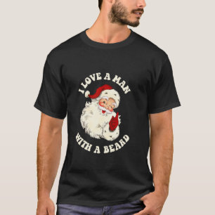 Vintage Santa Spaß Retro Ich Liebe Einen Mann Mit T-Shirt