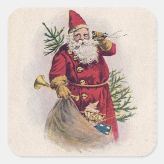 VINTAGE SANTA SQUARE STICKER (Vorderseite)