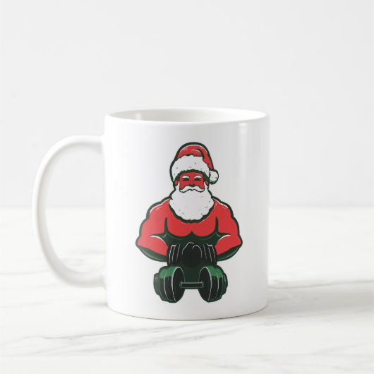 Vintage Santa Strongman – Muscular Santa Kaffeetasse (Links)