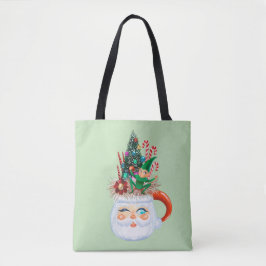 Vintage Santa Tasse Minze Green Tote Bag Tasche
