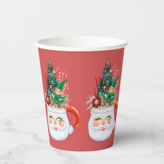 Vintage Santa Tasse Paper Cups Pappbecher (Vorderseite)
