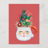 Vintage Santa Tasse Postkarte (Vorderseite)
