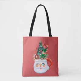 Vintage Santa Tasse Red Tote Tasche