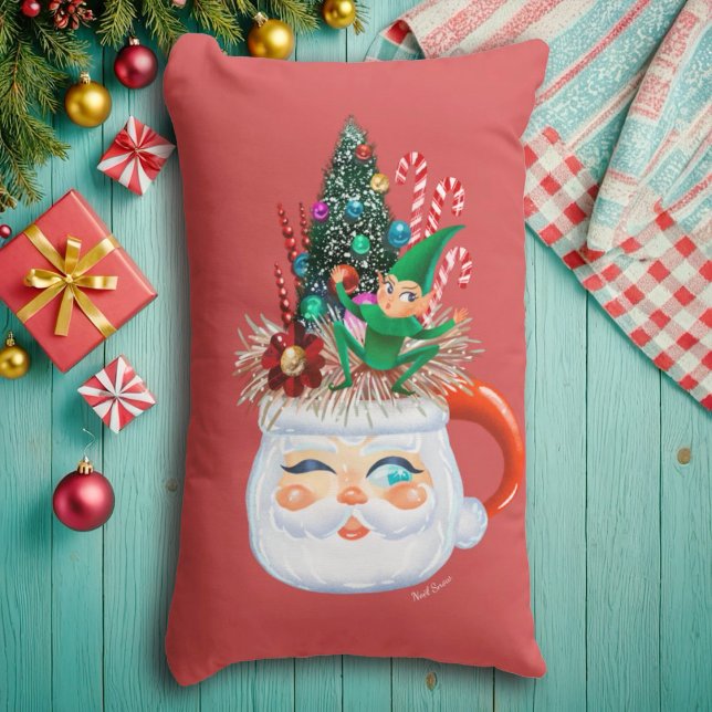 Vintage Santa Tasse Rot (lang) Kissen (Von Creator hochgeladen)