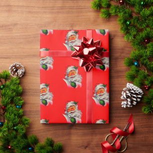 Vintage Santa Weihnachten retro Klassisch traditio Geschenkpapier