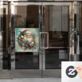 Vintage Santa Window Cling Fensteraufkleber (Büro Tür)