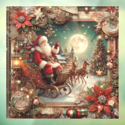 Vintage Santa-Window-Verkleidung Fensteraufkleber (Blatt 3)