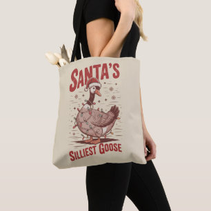 Vintage Santas dümmster Gans Lustiges Weihnachten Tasche