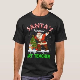Vintage Santa's favorite Art Teacher Xmas Tree Sno T-Shirt