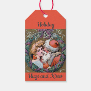 Vintage Santas' Hugs und Kisses Holiday-Geschenket Geschenkanhänger