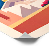 Vintage Santorini-Reise - Santorini-Architektur Poster (Ecke)