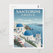 Vintage Santorini Travel Postkarte (Vorne/Hinten)