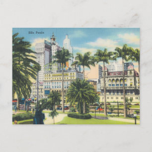 Vintage São Paulo, Brasilien Postkarte