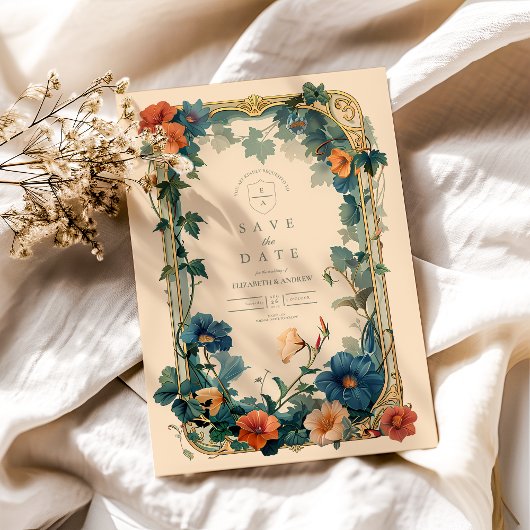 Vintage Saphir Blütenzange Save The Date