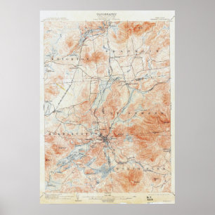 Vintage Saranac New York topographische Karte Poster