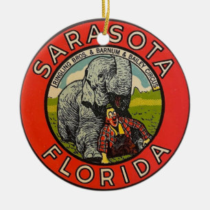 Vintage Sarasota Zirkus Keramik Ornament