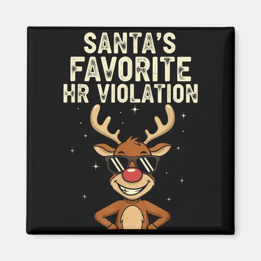 Vintage Sarcastic Retro Hr Violation Christmas Off Magnet (Vorne)