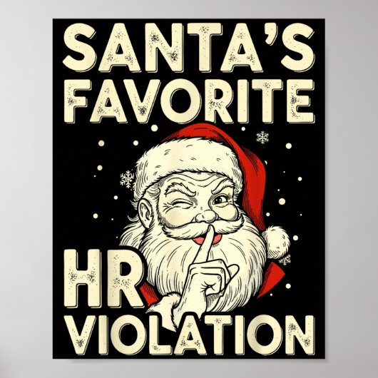 Vintage Sarcastic Retro Hr Violation Christmas Off Poster (Vorne)