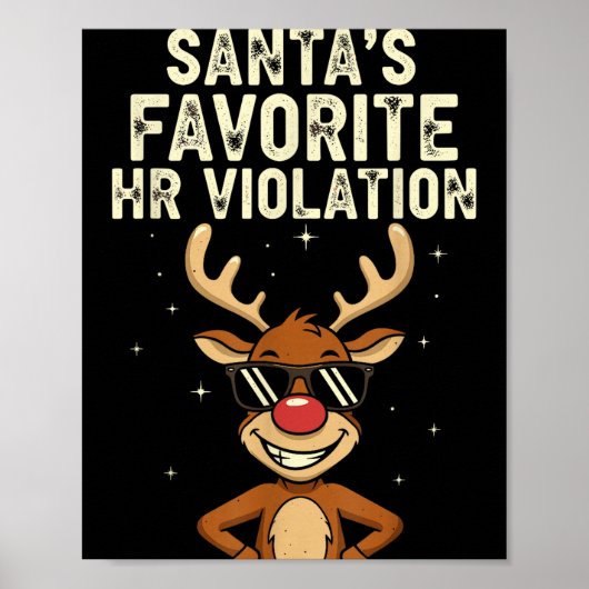 Vintage Sarcastic Retro Hr Violation Christmas Off Poster (Vorne)