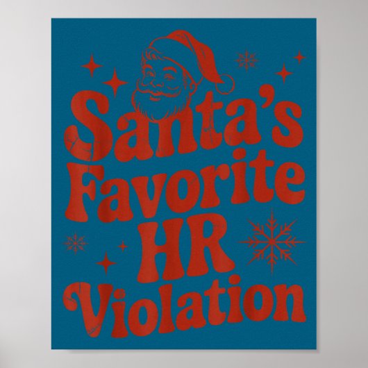 Vintage Sarcastic Retro Hr Violation Christmas Off Poster (Vorne)