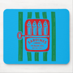 Vintage-Sardinen Dosenfisch-Design Sommer-Vibes Mousepad